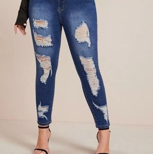 Stretch ripped jeans